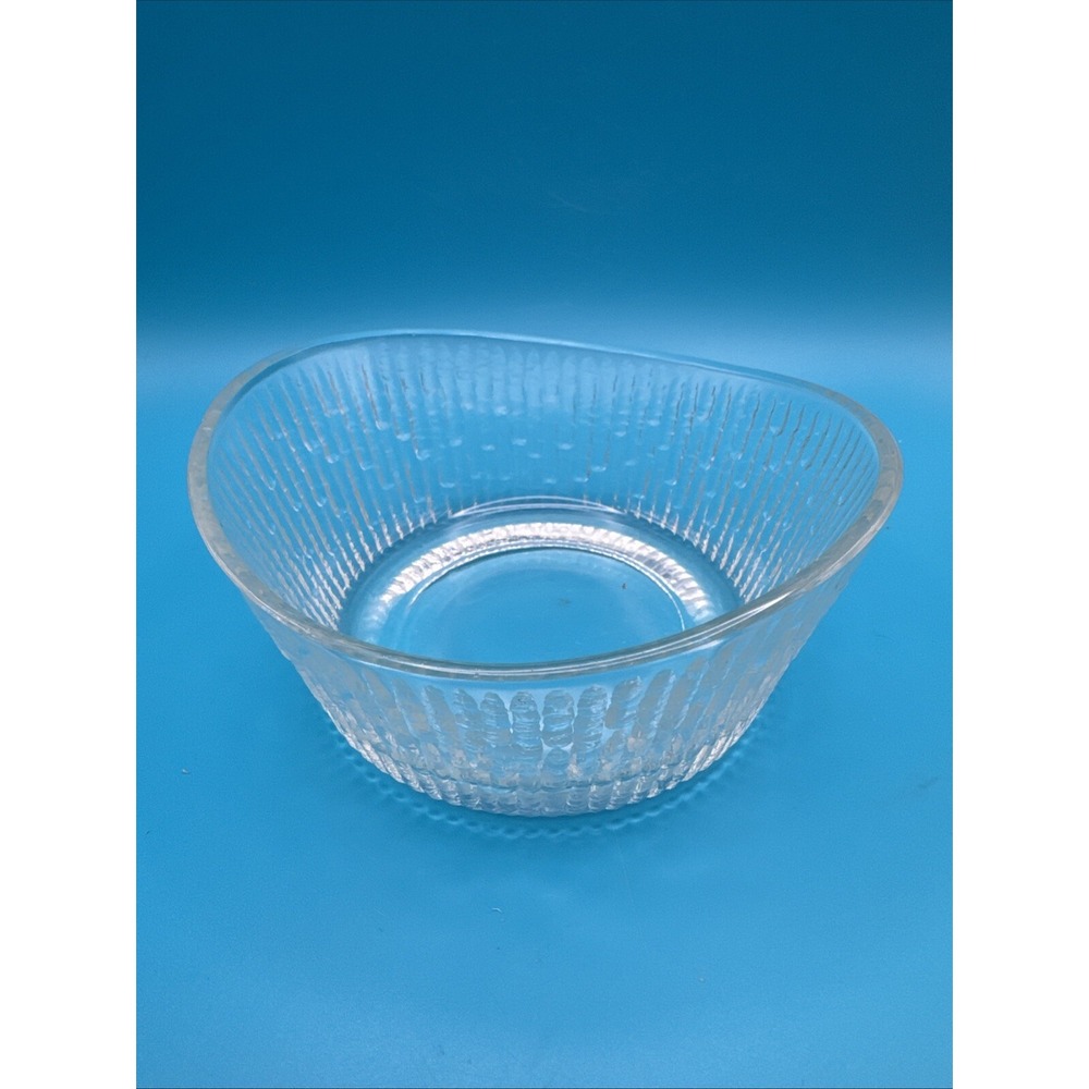 Jeannette Tree Bark Variant Dip Bowl Vintage MCM‎ Mid Century Glass Serving Dish